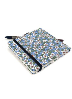 Excefore Portable Watercolor Sketchbook, 5x5 In Handy Handmade Cloth Fabric Hardcover Sewing Binding Travel Watercolor Paper 140LB 300gsm 20Sheets 40Pages Journal Mixed Media Pad Notebook Blue White Flower  - Image 4