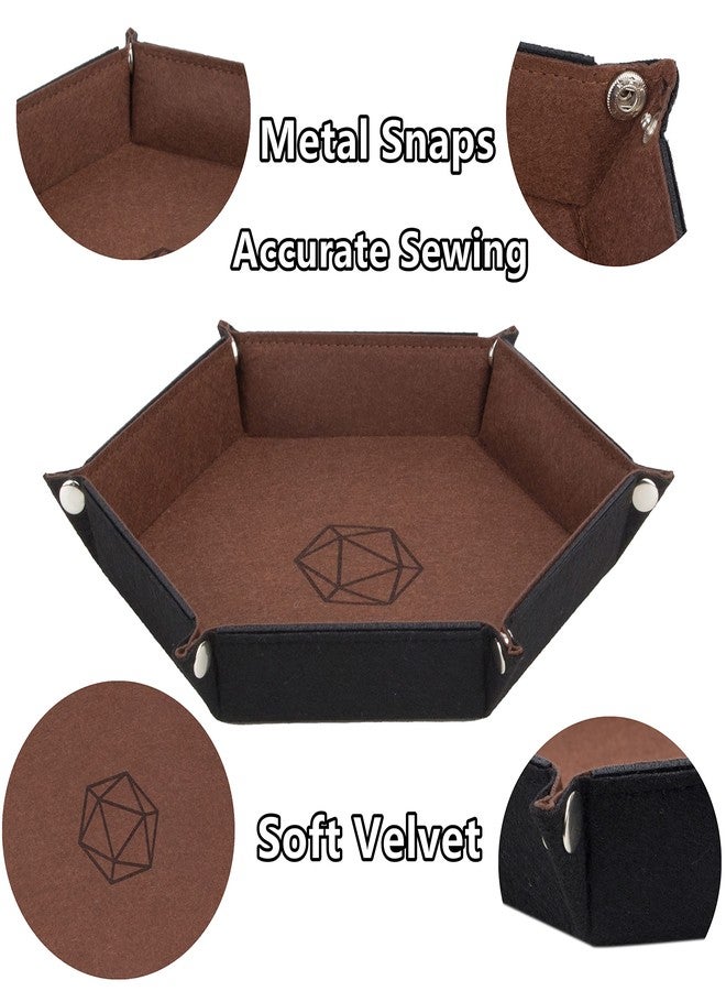 KISLANE 8 Pieces Folding Hexagon Dice Tray, Felt Holder for DND, RPG, MTG and Other Board Games - Image 3
