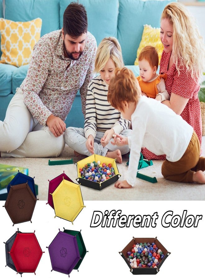 KISLANE 8 Pieces Folding Hexagon Dice Tray, Felt Holder for DND, RPG, MTG and Other Board Games - Image 5