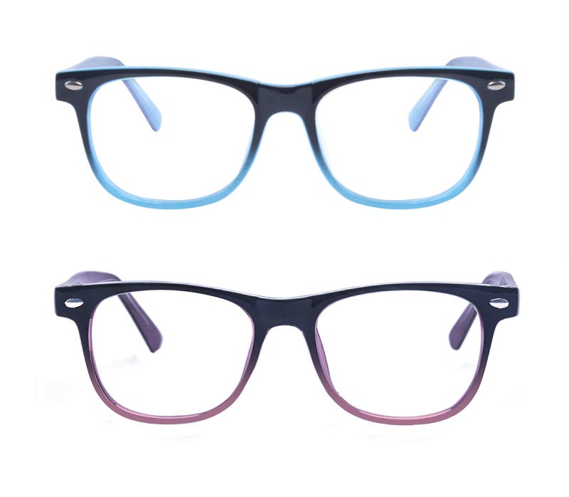Outray 2 Pack Kids Computer Blue Light Blocking Glasses for Boys and Gilrs Age 3-12 Anti Eyestrain (Set Gradient Blue+Gradient Purple, 46) - Image 3