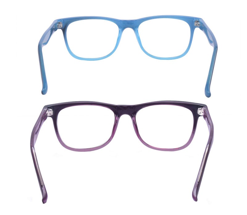 Outray 2 Pack Kids Computer Blue Light Blocking Glasses for Boys and Gilrs Age 3-12 Anti Eyestrain (Set Gradient Blue+Gradient Purple, 46) - Image 4