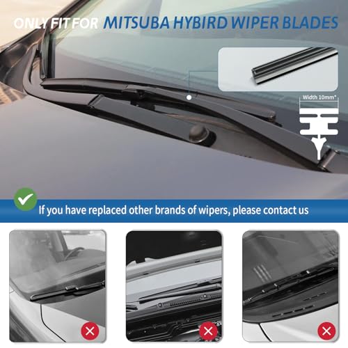 ASLAM Wiper Blade Refills 26"+18" for 2010-2014 Honda Insight and 2015-2018 Nissan Murano Original Mitsuba Hybrid Windshield Wipers(1 Pair) - Image 2