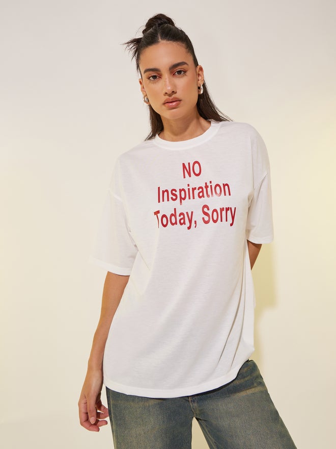 Take Two Slogan Print Round Neck T-Shirt - Image 3