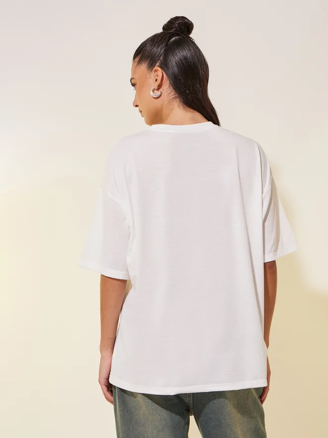 Take Two Take Two Slogan Print Round Neck T-Shirt