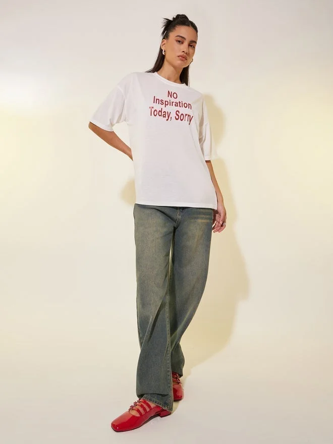 Take Two Slogan Print Round Neck T-Shirt