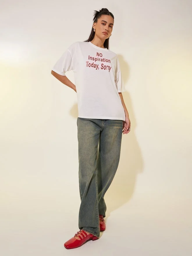 Take Two Slogan Print Round Neck T-Shirt