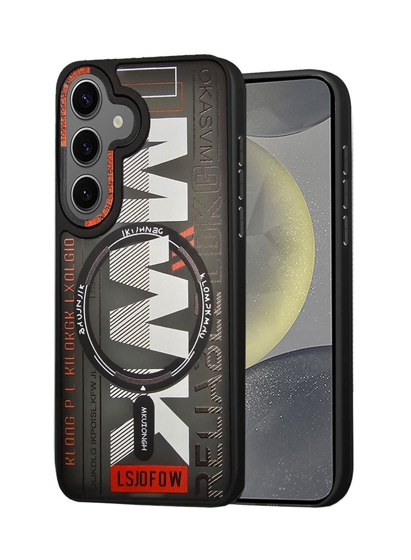 Techie حافظة TPU MWK مغناطيسية شفافة جمالية مع واقي عدسة كاميرا مرتفع لهاتف سامسونج جالاكسي S24 - أسود - Image 1