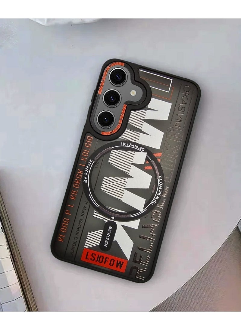 Techie حافظة TPU MWK مغناطيسية شفافة جمالية مع واقي عدسة كاميرا مرتفع لهاتف سامسونج جالاكسي S24 - أسود - Image 5