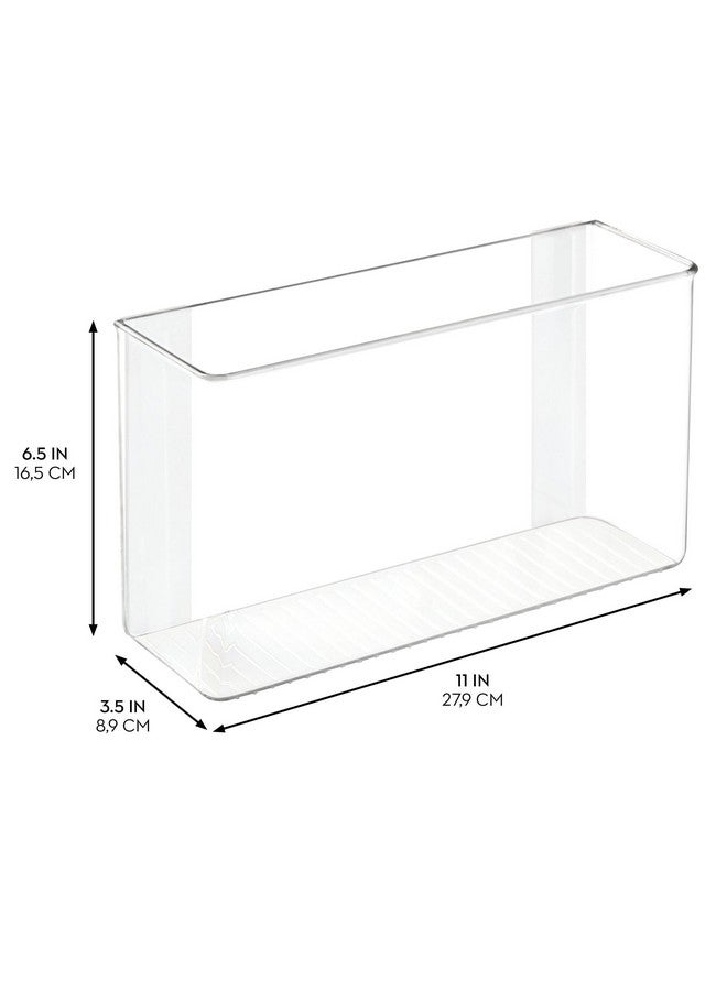 InterDesign iDesign AFFIXX Plastic Wall Mount Organizer for Kitchen Bathroom, Office, Bedroom, Garage, Craft Room, 3.5" x 11" x 6.5", Clear - Image 1