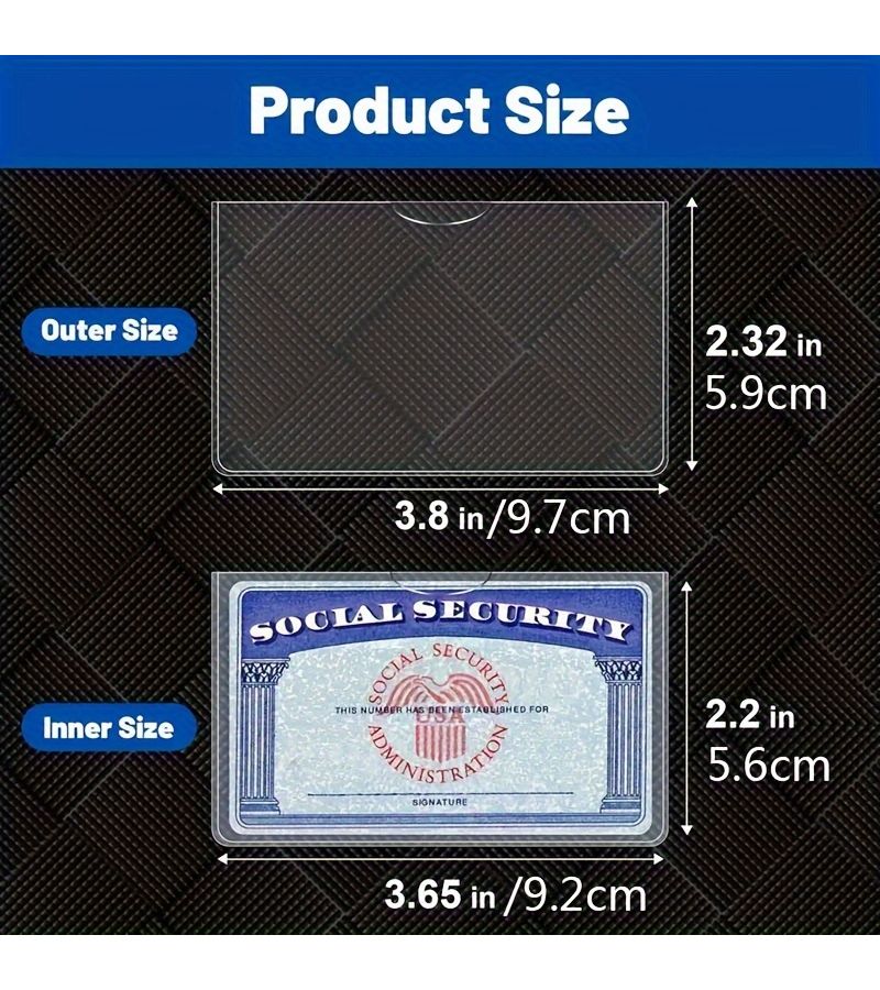 31 Mil Thick Clear PVC Card Protector Sleeves 10Pcs For Social Security Credit Cards - Image 2