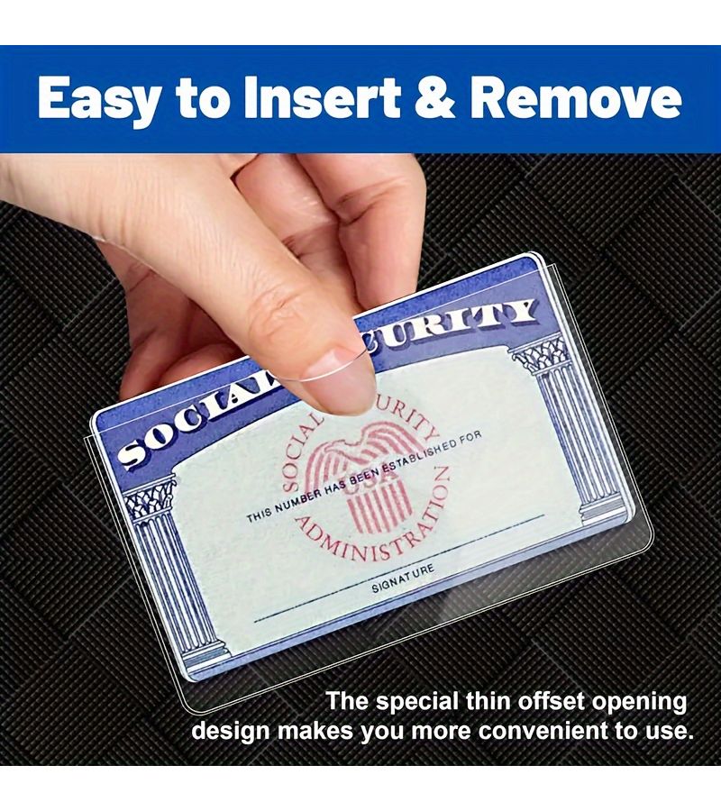 31 Mil Thick Clear PVC Card Protector Sleeves 10Pcs For Social Security Credit Cards - Image 3