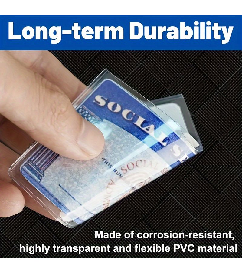 31 Mil Thick Clear PVC Card Protector Sleeves 10Pcs For Social Security Credit Cards - Image 4