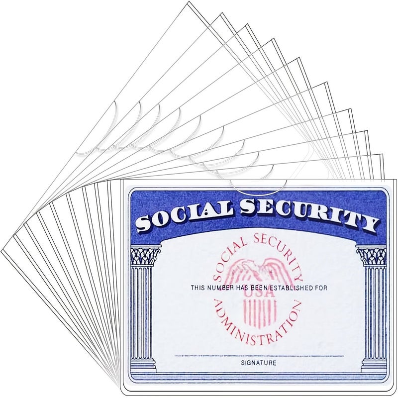 31 Mil Thick Clear PVC Card Protector Sleeves 10Pcs For Social Security Credit Cards - Image 1