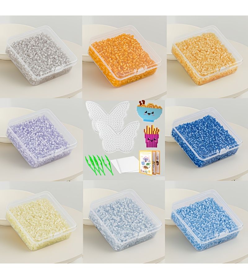 7 Color 2.6mm Modular Beads Square Box Set Butterfly Puzzle Bead Board - Image 1