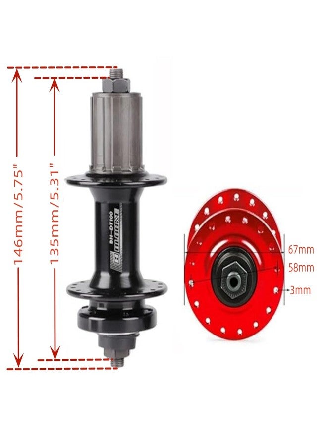 CDHPOWER Bicycle Hub 32 Holes Bike Disc Brake Rear Hub 135mm Quick Release Rear Wheel Hub for 7 8 9 10 11 Speed Cassette (32H Black) - Image 3