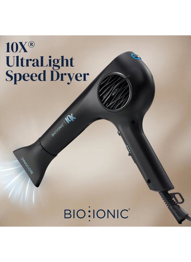 BIO IONIC - Bio Ionic 10X UltraLight Speed Hair Dryer, Blow Dryer with Adjustable Heat & Speed, Professional Hair Dryer for Fast Frizz-Free & Shiny Hair - Image 1
