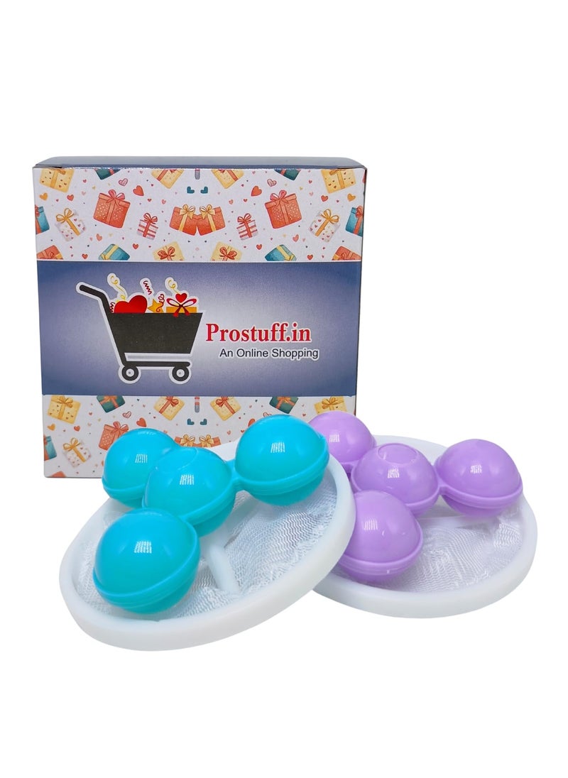 Prostuff.in Prostuffin 2 Pcs Lint Remover for Clothes Washing Machine Floating Lint Mesh BagLint Catcher Pet Hair Remover for Laundry Reusable Hair Filter Washer Lint dust Trap Net Pouch Multicolor  - Image 2