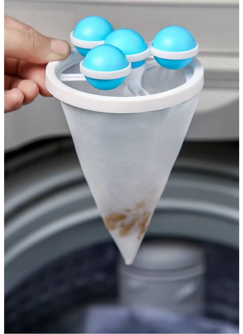 Prostuff.in Prostuffin 2 Pcs Lint Remover for Clothes Washing Machine Floating Lint Mesh BagLint Catcher Pet Hair Remover for Laundry Reusable Hair Filter Washer Lint dust Trap Net Pouch Multicolor  - Image 3