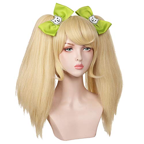 ColorGround Blonde Wig with 2 Bowknot for Halloween and Cosplay Con (Detachable Ponytails) - Image 4