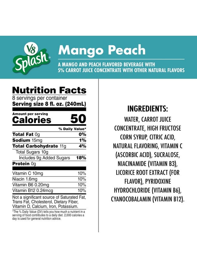 V8 Splash Mango Peach Flavored Juice Beverage, 64 fl oz Bottle - Image 5
