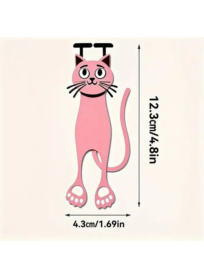 Cat Themed Book Markers for Adults 3 Stylish Colors Including Green and Pink with Adorable Cartoon Cats Durable Acrylic Page Holders Perfect for Office School or Library Use Ideal Gift for Cat Lovers Cat Accessories - Image 3