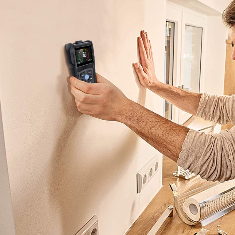 MESTEK Induction Wood Detector: 4 Measurement Modes, VA Full Viewing Angle Reverse Display - Electromagnetic Wave Sensor Drywall Tester for Masonry & Material Measurement, Temperature Humidity Detection - Image 3