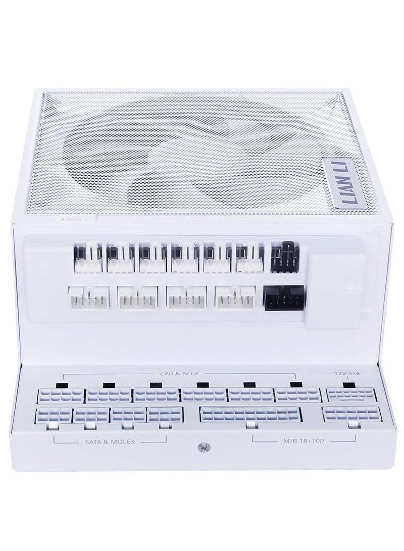 LIAN LI EDGE GOLD 1000W ATX 3.1 Fully Modular Power Supply, 80 Plus Gold Efficiency, PCIe 5.1 12V-2×6 GPU Cable, L-Shape Dual-Chamber Fit, Removable USB & PWM Fan Hub, 120mm FDB Cooling Fan, Industrial-Grade Capacitors, Magnetic Dust Filter, White | EG1000G - Image 5