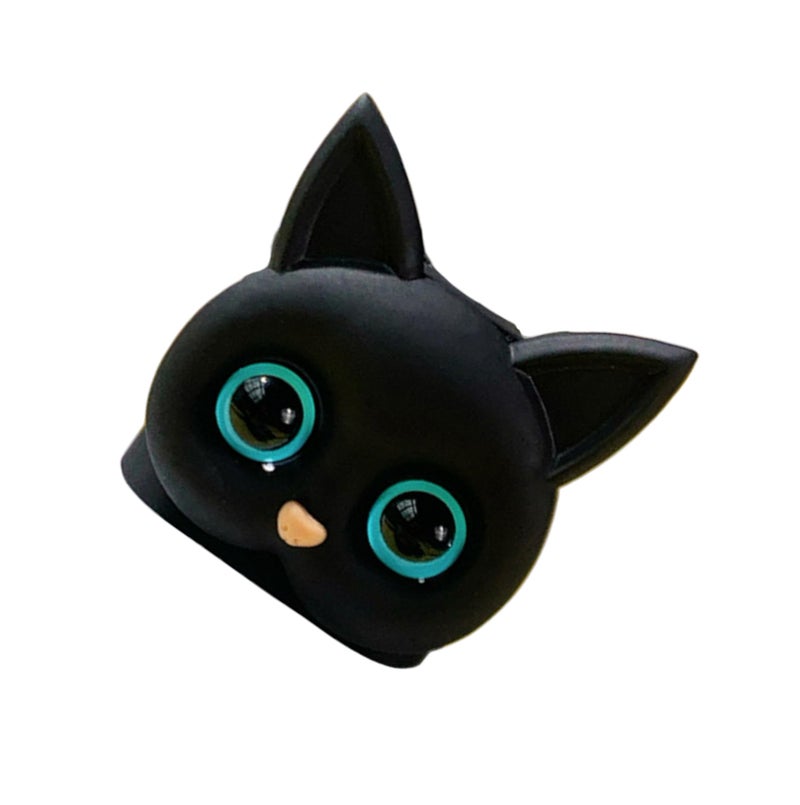 AUGEN Cartoon 3D Design Protective Case for 20W iPhone USB-C Power Adapter Charger, Cute Cartoon Lightning Data Cable Case for iPhone Charger (CatBlack, Pack of 1) - Image 2