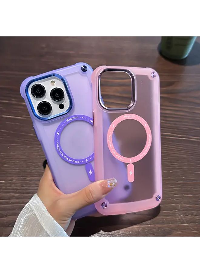 Transparent Black Matte Shockproof Magnetic Case For iPhone 16 Wireless Charging - Image 1