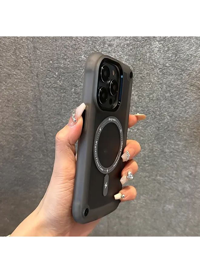 Transparent Black Matte Shockproof Magnetic Case For iPhone 16 Wireless Charging - Image 5