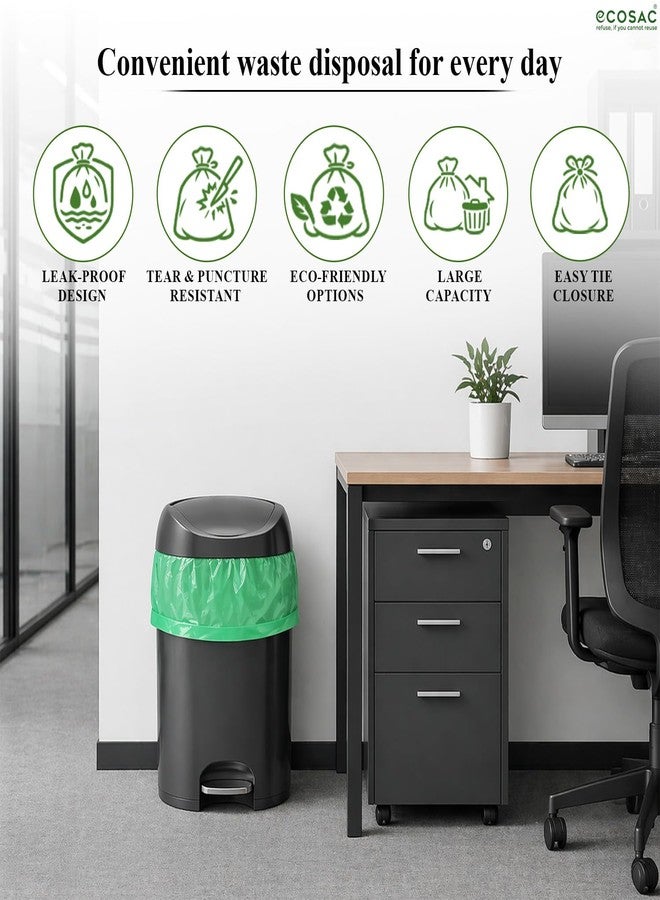 ECOSAC Kachra Sack Garbage Bags With Ties |Degradable | Trash Bags |Medium Size | 19 x 21 Inches | 30 Rolls| Leak Proof| 100% |Eco-Friendly|Sustainably Made |Pack of 1 - Image 5