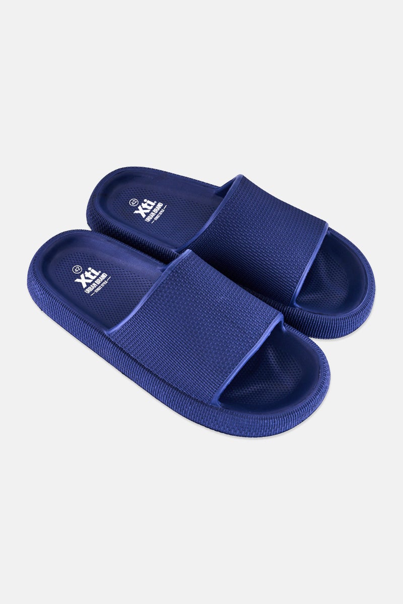 Xti Men Brand Logo Slip On Slides, Navy - Image 3