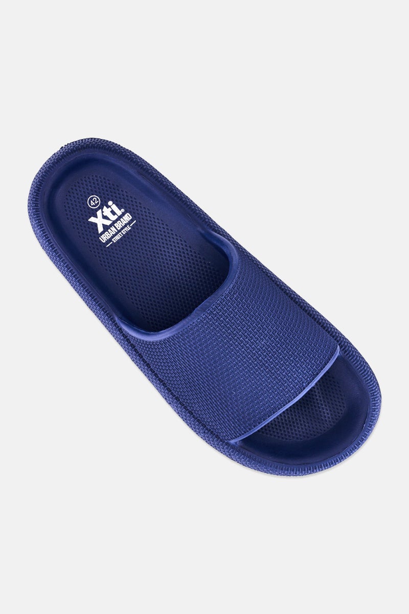 Xti Men Brand Logo Slip On Slides, Navy - Image 2