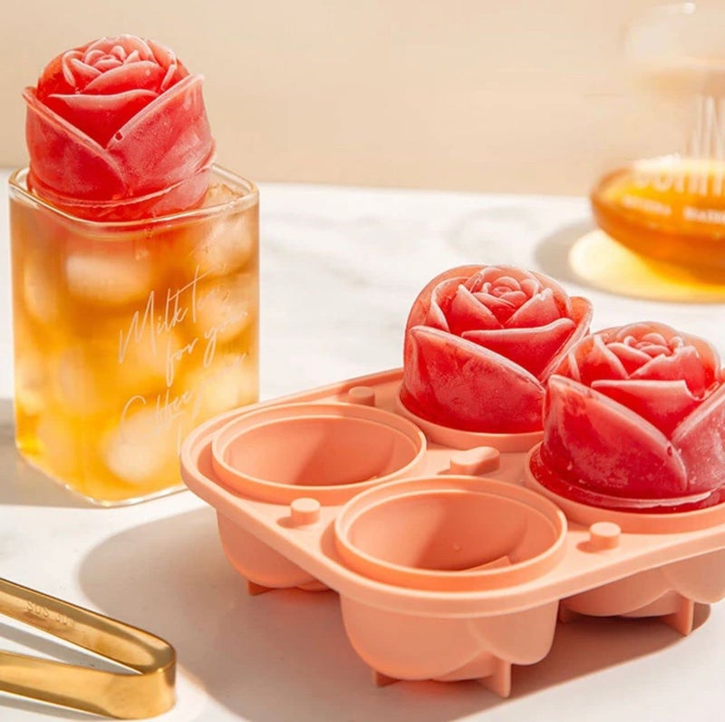 kesig Rose Ice Molds Large Ice Cube Trays Make Flower Shape Ice Silicone Rubber Fun Big Ice Ball Maker for Cocktails Juice Whiskey Bourbon Freezer Dishwasher Safe - Image 4