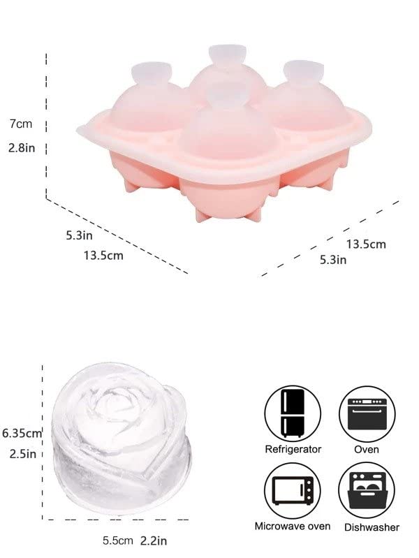 kesig Rose Ice Molds Large Ice Cube Trays Make Flower Shape Ice Silicone Rubber Fun Big Ice Ball Maker for Cocktails Juice Whiskey Bourbon Freezer Dishwasher Safe - Image 5