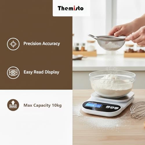 Themisto TH-WS15 Electronic digital Kitchen Weighing Scale |10 Kg|Back Light LCD| Made In India with 1 Year Warranty - Image 2