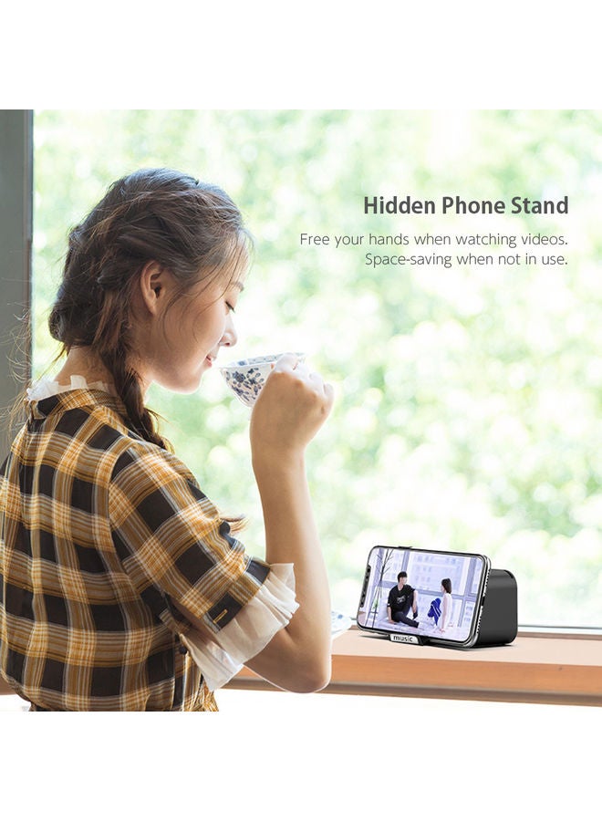 NIBEMINENT Multi-Functional Rechargeable Digital Mirror Surface Alarm Clock With BT Speaker And FM Radio White 6.8 X 13.9 4.5cm - Image 2