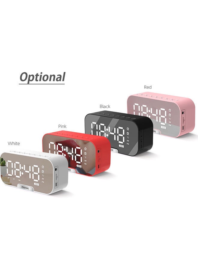 NIBEMINENT Multi-Functional Rechargeable Digital Mirror Surface Alarm Clock With BT Speaker And FM Radio White 6.8 X 13.9 4.5cm - Image 4