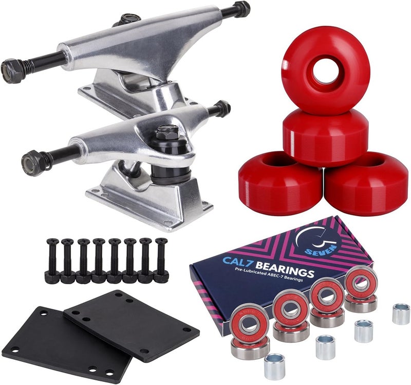 Cal 7 Skateboard Complete Combo with 139 mm Trucks, 52 mm Wheels, Bearings, Durable Skateboard Hardware Kit, Starter Set for Standard Skateboards - Image 2