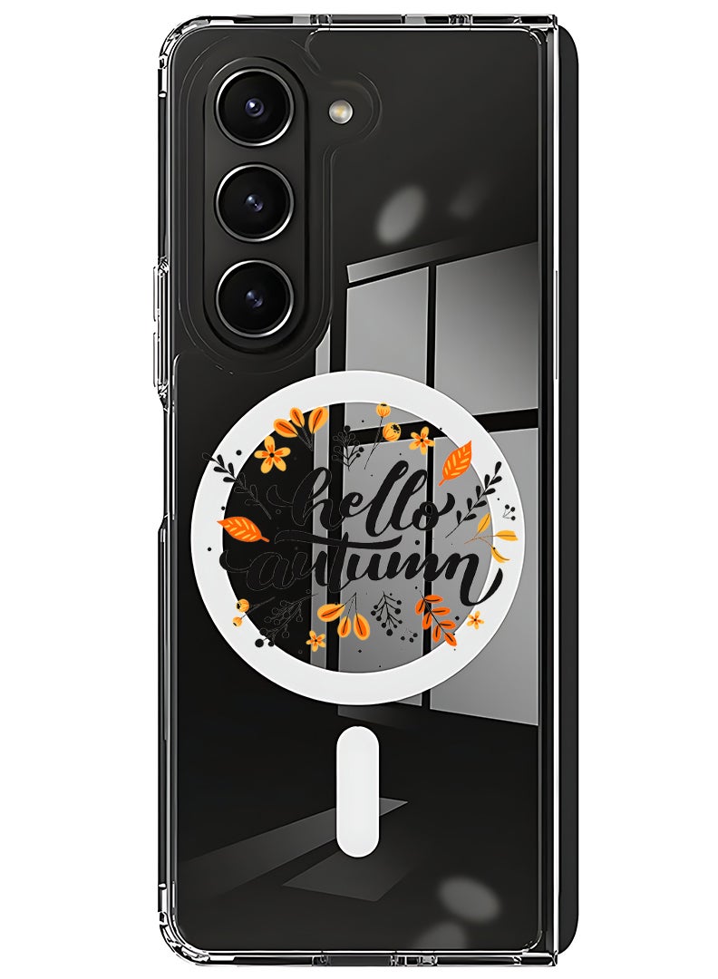 Theodor Magnetic Case for Samsung Galaxy Z Fold 6 Compatible with MagSafe Wireless Charging, Shockproof Phone Bumper Cover Hello Autumn - Image 1