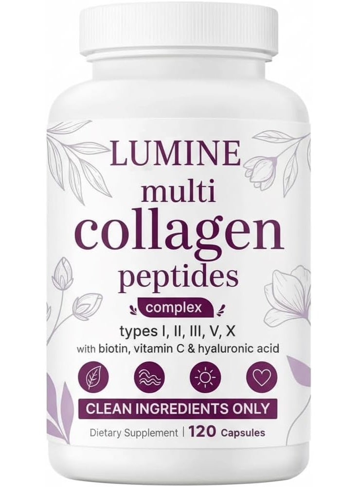LUMINE Multi Collagen Peptides Capsules – Non-GMO, Gluten-Free & Easy to Swallow - Image 1