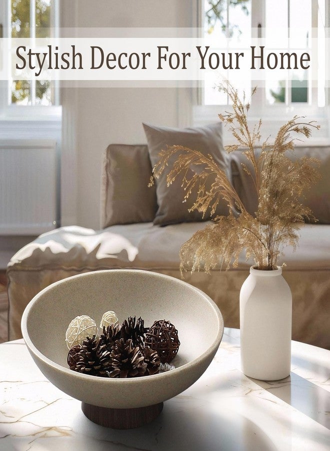 LIN CHUAN Large Decorative Bowl, Modern Resin Pedestal Bowl for Home Decor,Brown - Image 3