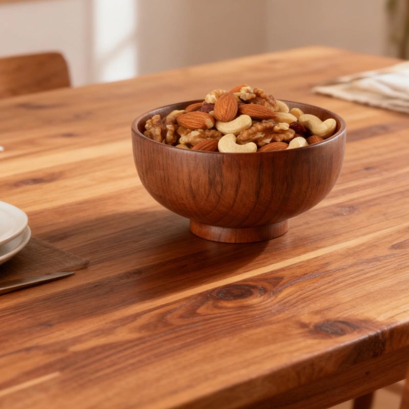 4 Pcs Jujube Wood Bowls 4 5 Inch Japanese Style Lightweight For Rice Soup Family - Image 3