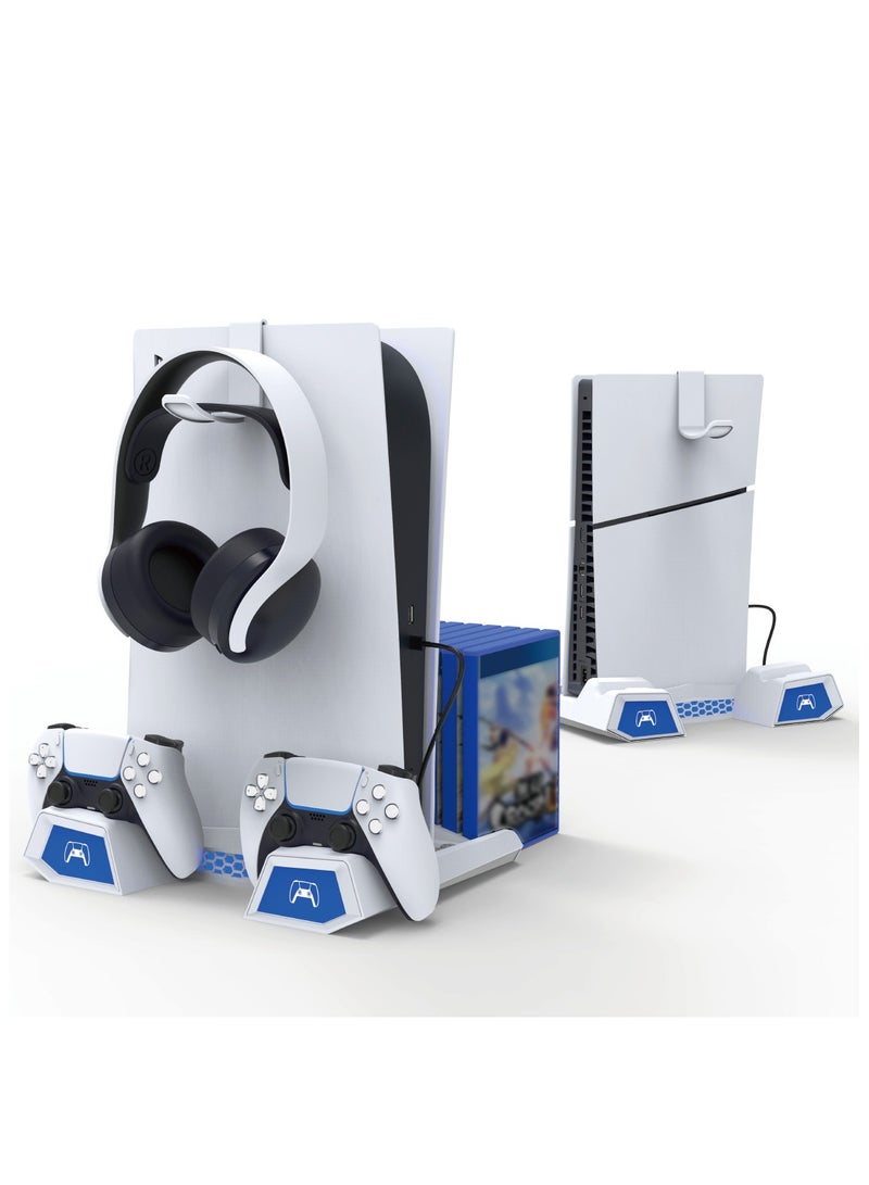 Suitable for PS5/PS5Slim Cooling Fan, Colorful Multifunctional Charging Dock, Handle Storage Rack - Image 2