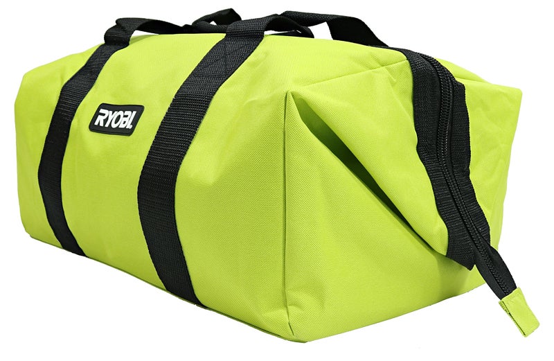 Ryobi Green Wide Mouth Collapsible Genuine OEM Contractorâ€™s Bag w/ Full Top Single Zipper Action and Cross X Stitching - Image 4
