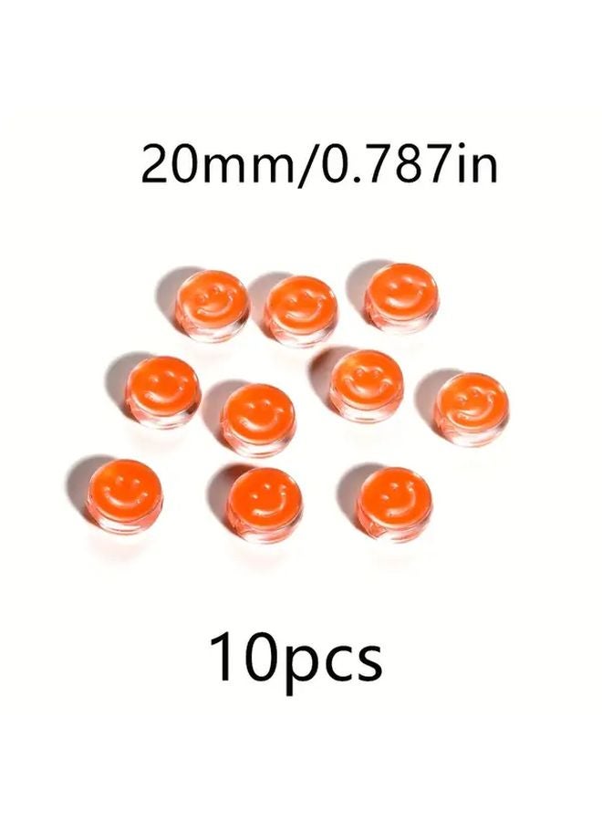 برتقالي 20مم 10 قطع خرز وجوه سعيدة لصنع المجوهرات DIY الأساور - Image 1