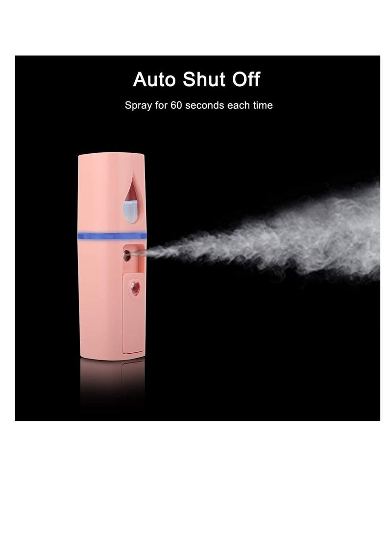 Y&D Nano Moisture Meter, Handheld USB Rechargeable Moisturizer, Intimate Mirror Design on The Top, Cold Mist Humidifier, Moisturizing and Skin Care, Makeup (Pink, 1 Piece) - Image 2