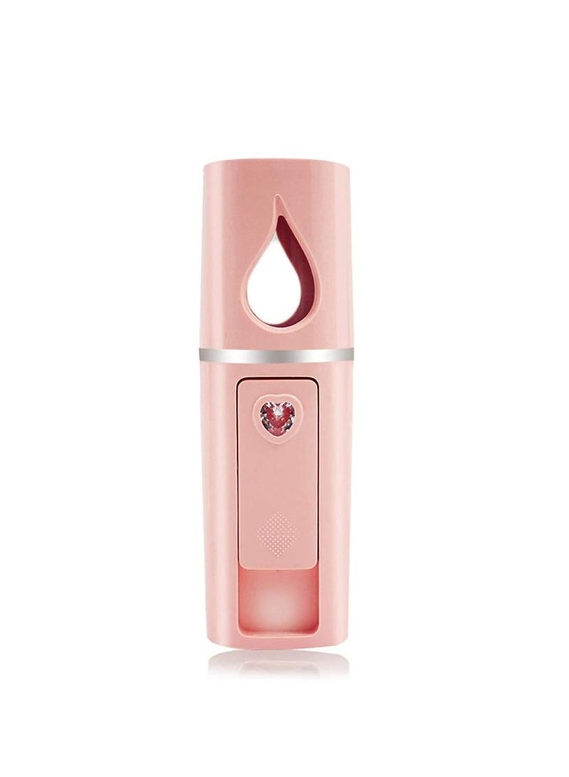 Y&D Nano Moisture Meter, Handheld USB Rechargeable Moisturizer, Intimate Mirror Design on The Top, Cold Mist Humidifier, Moisturizing and Skin Care, Makeup (Pink, 1 Piece) - Image 1