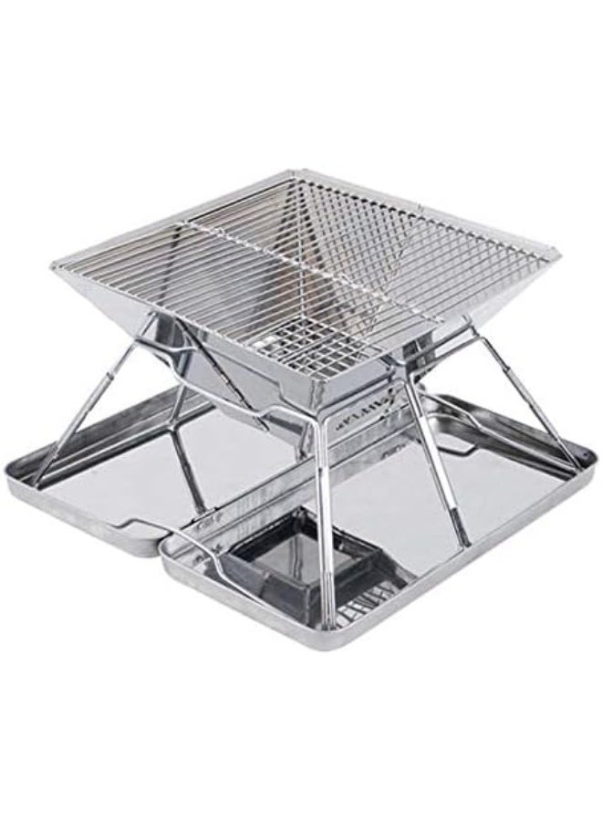 Stainless Steel Folding BBQ Grill Barbecue Charcoal Grills for Outdoor Camping Picnic BBQ Tools - Image 3