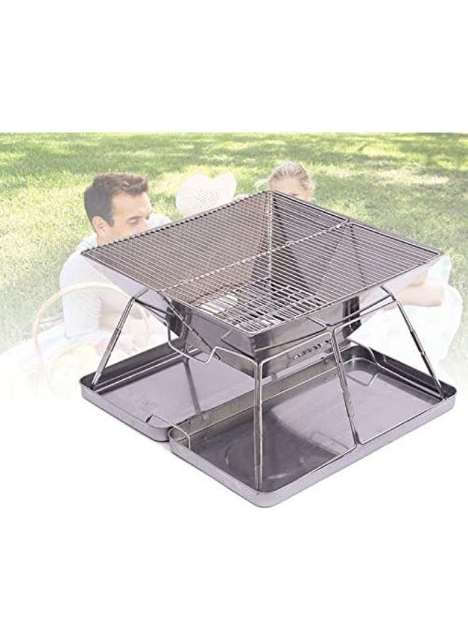 Stainless Steel Folding BBQ Grill Barbecue Charcoal Grills for Outdoor Camping Picnic BBQ Tools - Image 1
